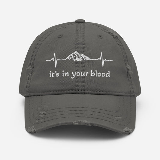 It's In Your Blood Charcoal Grey Distressed Hat