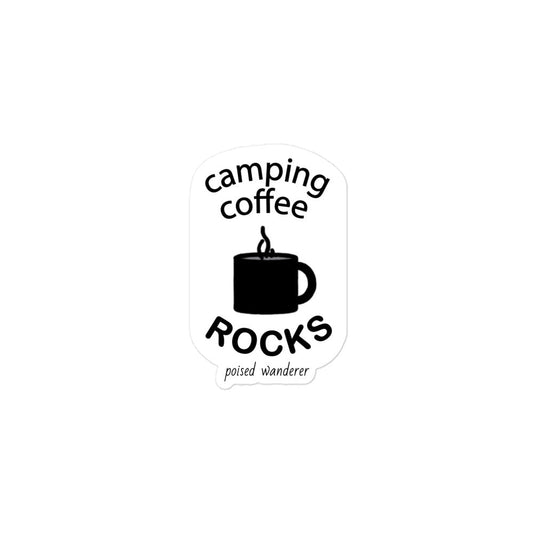 Camping Coffee ROCKS Sticker - Poised Wanderer