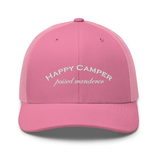 Happy Camper Pink Trucker Cap - Poised Wanderer