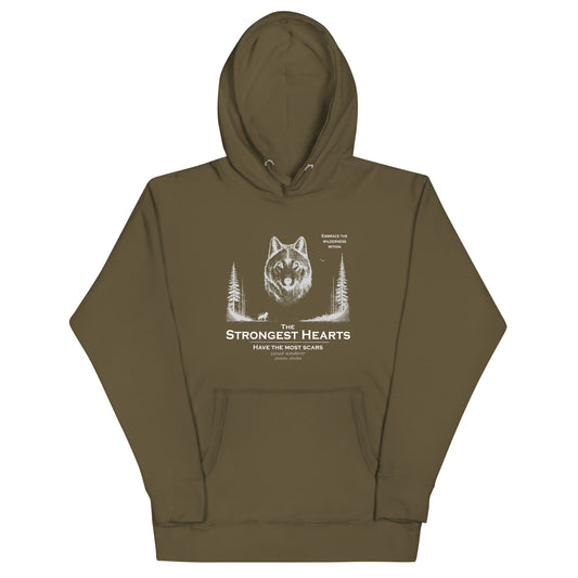 The Strongest Hearts Wolf Design Hoodie – Embrace the Wilderness Within