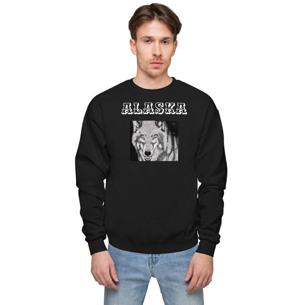 Alaska Wolf's Glare fleece sweatshirt - Poised Wanderer