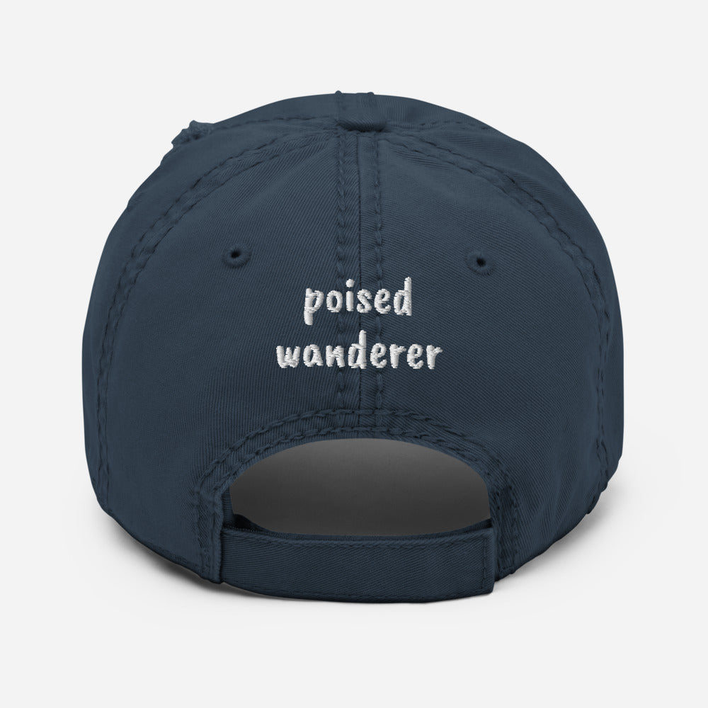 Born to Explore Navy Distressed Dad Hat - Poised Wanderer