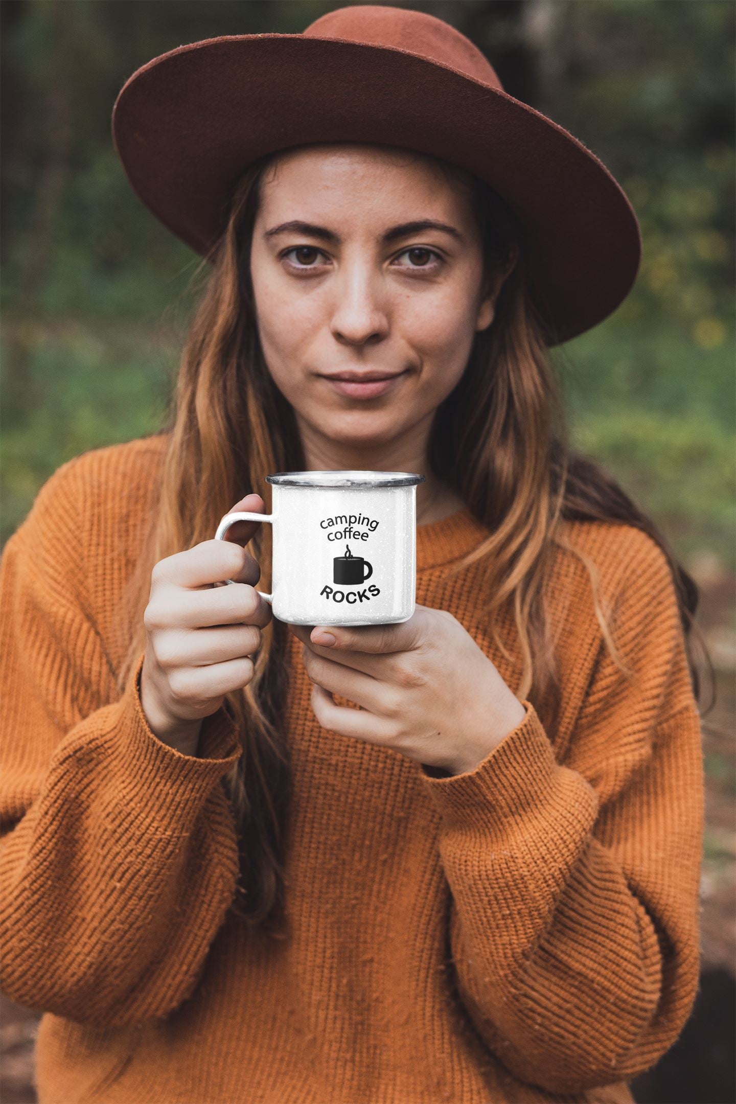 Camping Coffee Rocks Enamel Mug - Poised Wanderer