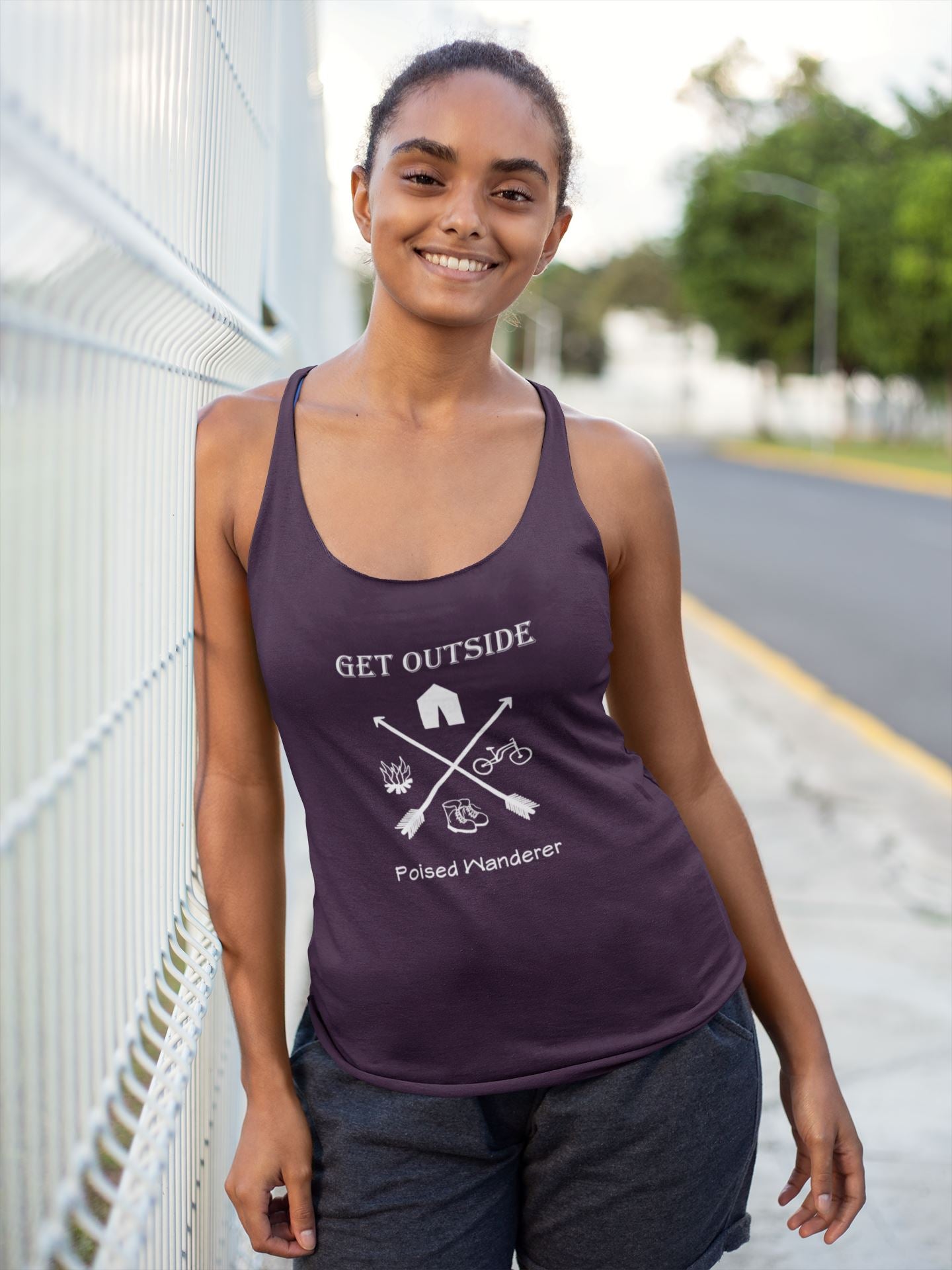 Get Outside Women's Racerback Tank - Poised Wanderer