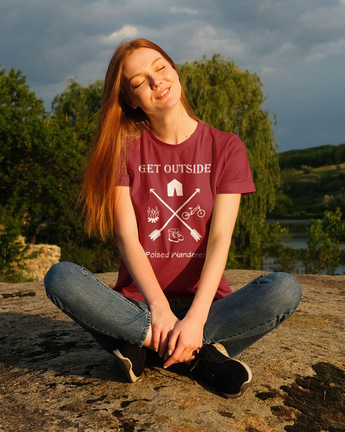 Get Outside Women's T-Shirt - Poised Wanderer
