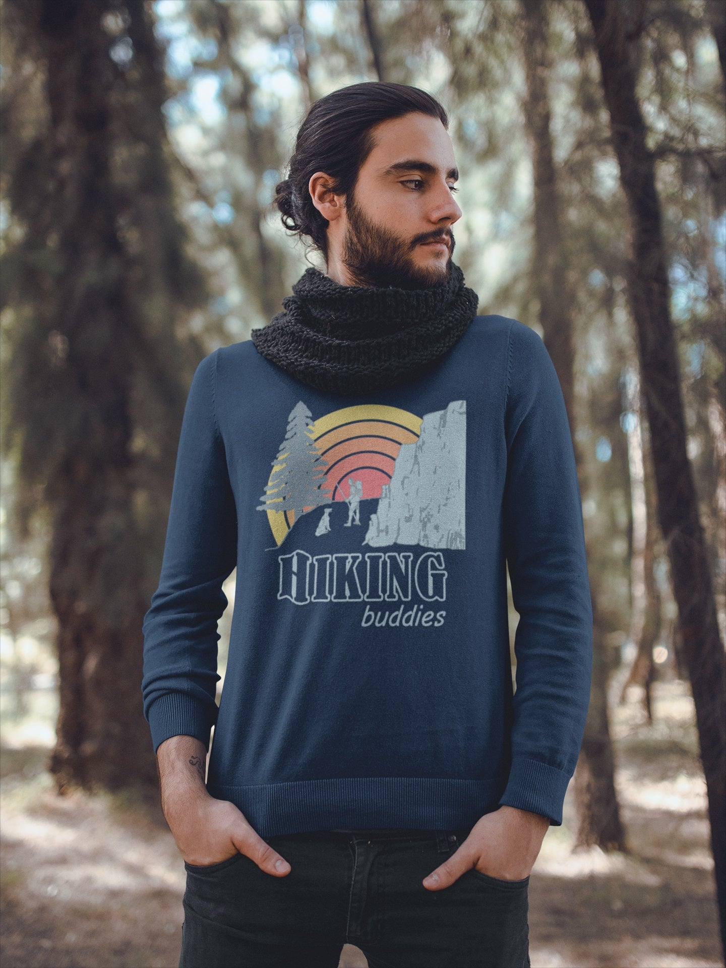 Hiking Buddies Sweatshirt - Poised Wanderer