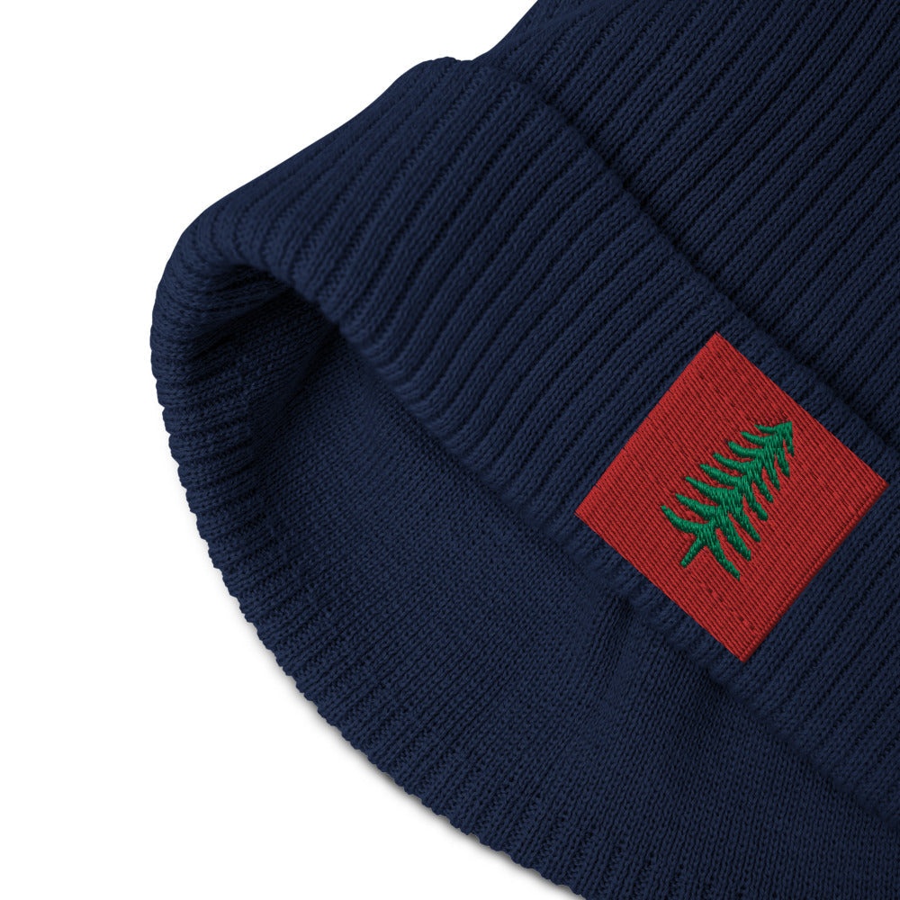 Lone Pine Navy Blue Organic Ribbed Beanie - Poised Wanderer