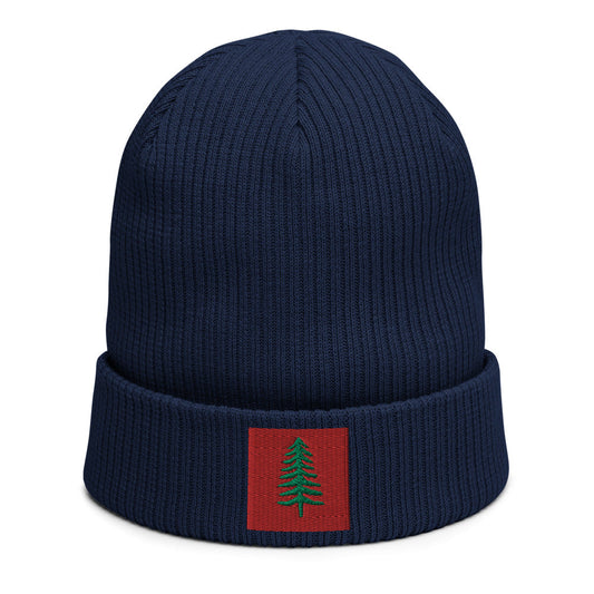 Lone Pine Navy Blue Organic Ribbed Beanie - Poised Wanderer