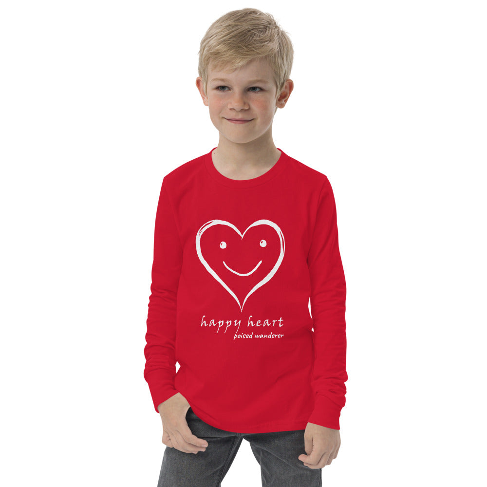 Happy Heart Youth long sleeve tee - Poised Wanderer