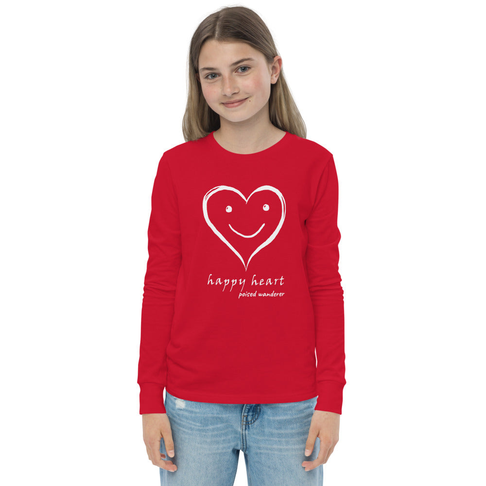 Happy Heart Youth long sleeve tee - Poised Wanderer